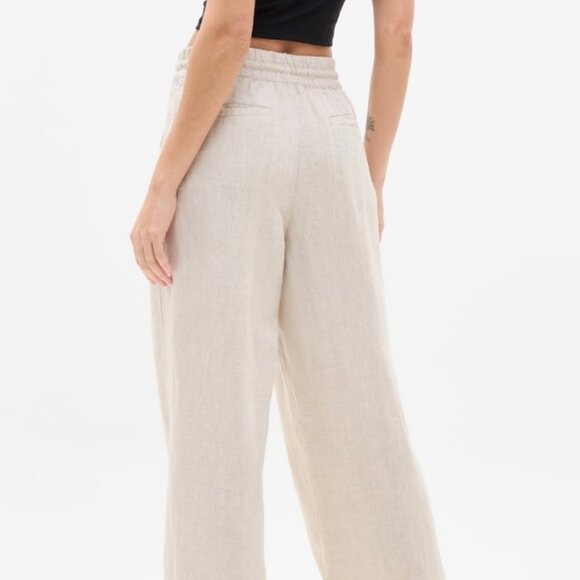 NWT Athleta Retreat Wide Leg Linen Pant Undyed Large - Picture 2 of 6